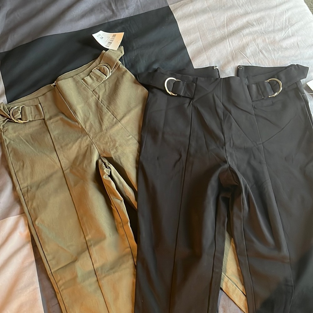 Black and green ankle pants from forever 21